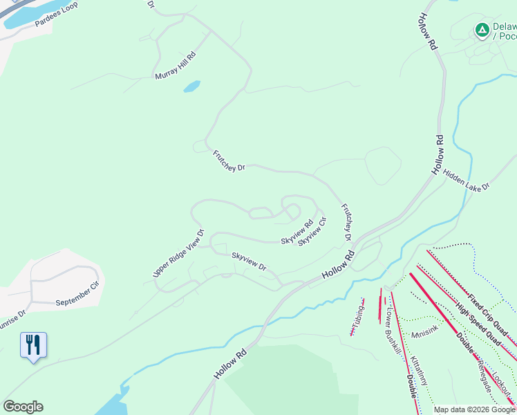 map of restaurants, bars, coffee shops, grocery stores, and more near 64 Lower Ridgeview Circle in East Stroudsburg