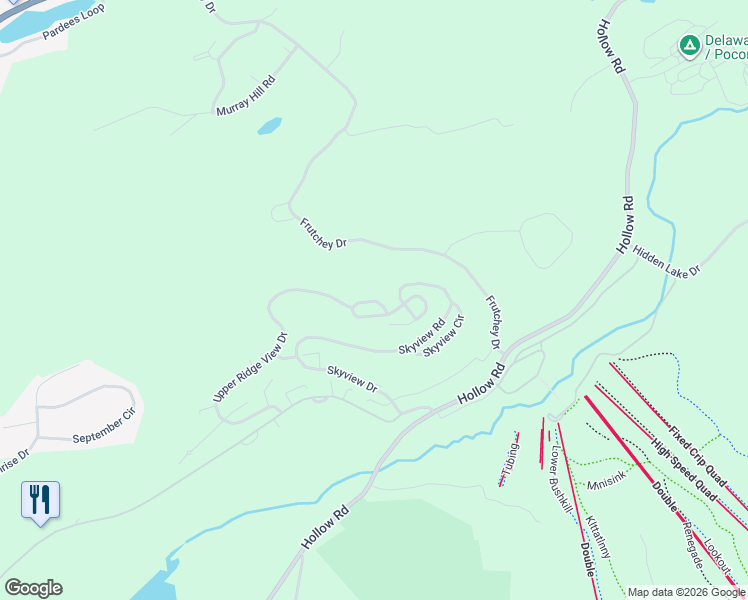 map of restaurants, bars, coffee shops, grocery stores, and more near 64 Lower Ridgeview Circle in East Stroudsburg