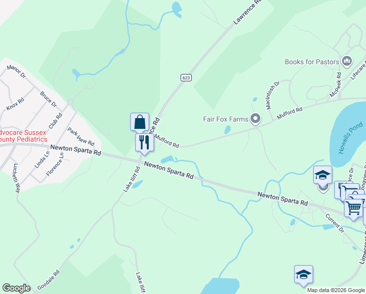 map of restaurants, bars, coffee shops, grocery stores, and more near 17 Mulford Road in Lafayette