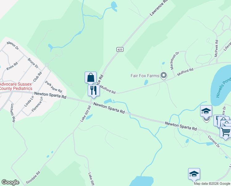 map of restaurants, bars, coffee shops, grocery stores, and more near 17 Mulford Road in Lafayette