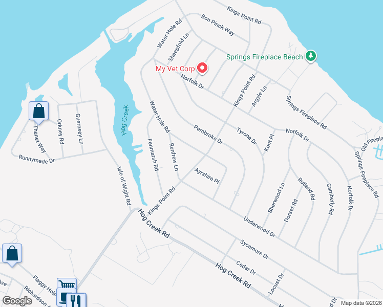 map of restaurants, bars, coffee shops, grocery stores, and more near 63 Water Hole Road in East Hampton