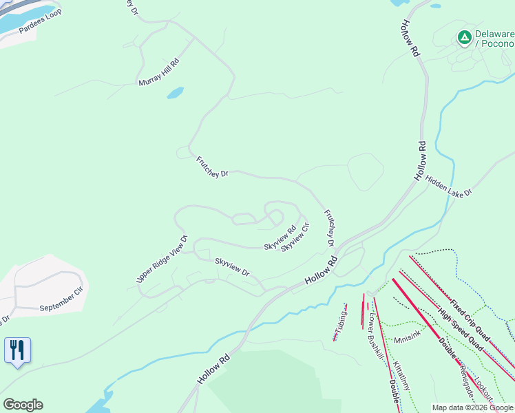 map of restaurants, bars, coffee shops, grocery stores, and more near 64 Lower Ridgeview Circle in East Stroudsburg