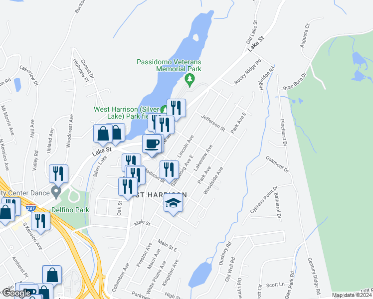 map of restaurants, bars, coffee shops, grocery stores, and more near 314 Columbus Avenue in Harrison