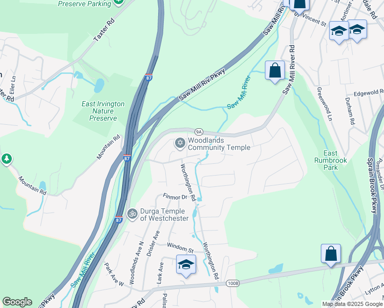 map of restaurants, bars, coffee shops, grocery stores, and more near 26 Biltom Road in White Plains