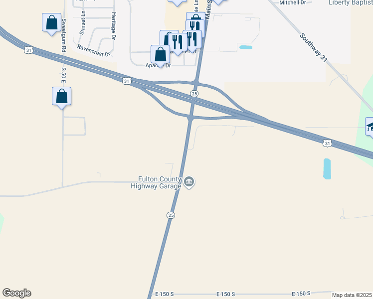 map of restaurants, bars, coffee shops, grocery stores, and more near 1401 East 75 South in Rochester