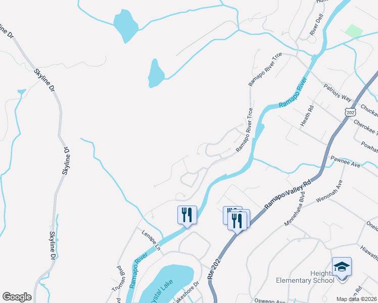map of restaurants, bars, coffee shops, grocery stores, and more near 7 Winding Ridge in Oakland