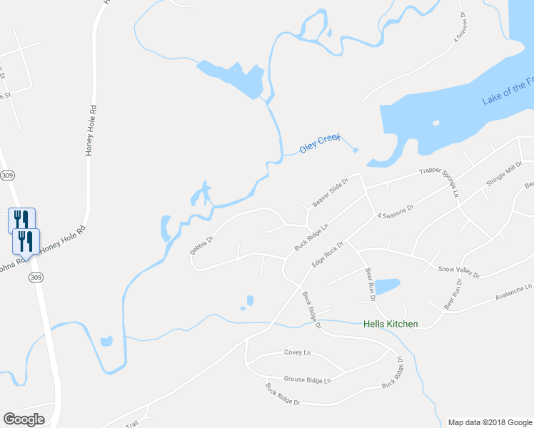 map of restaurants, bars, coffee shops, grocery stores, and more near 165 Debbie Drive in Drums