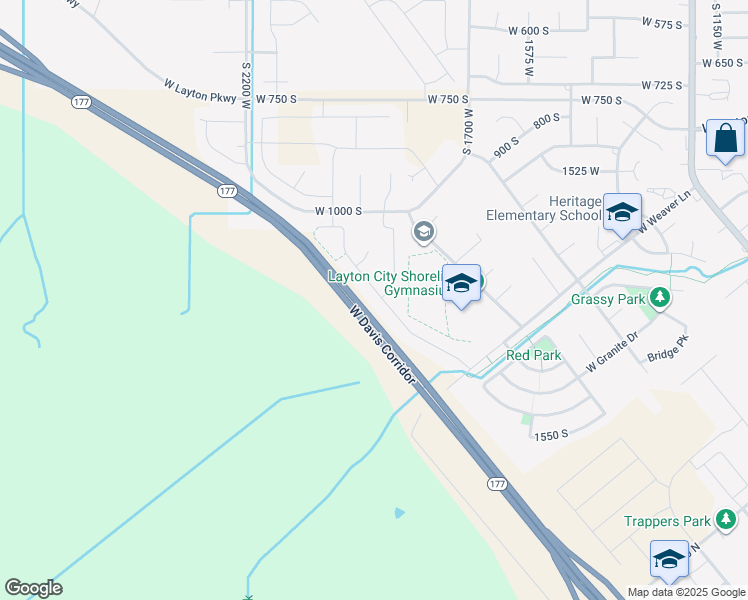 map of restaurants, bars, coffee shops, grocery stores, and more near 1192 South Grace Way in Layton