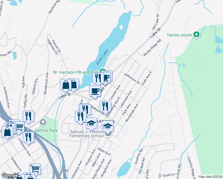 map of restaurants, bars, coffee shops, grocery stores, and more near 314 Columbus Avenue in Harrison