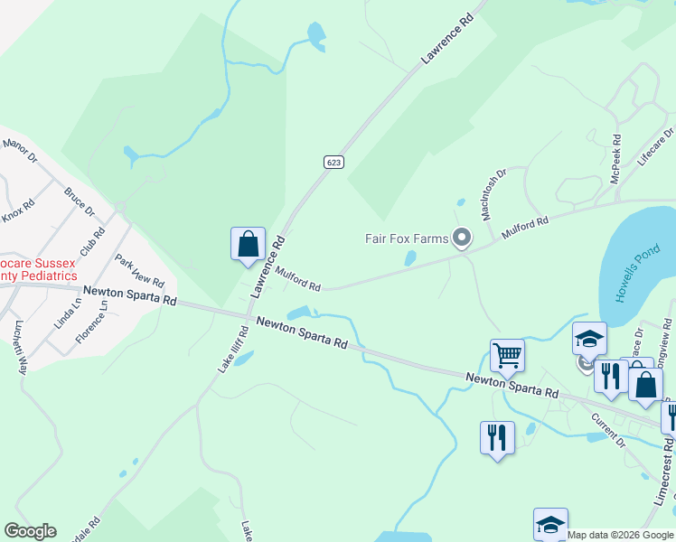 map of restaurants, bars, coffee shops, grocery stores, and more near 17 Mulford Road in Lafayette