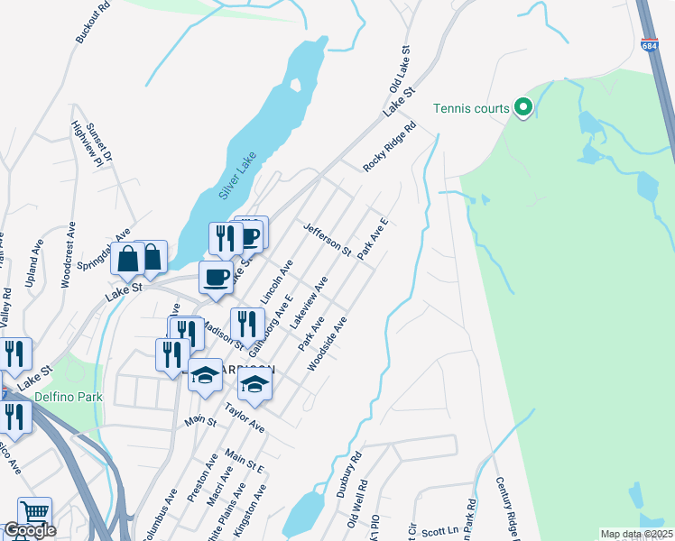 map of restaurants, bars, coffee shops, grocery stores, and more near 150 Lakeview Avenue in Harrison