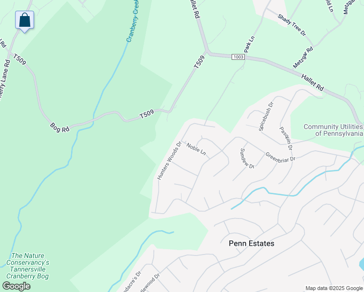 map of restaurants, bars, coffee shops, grocery stores, and more near 826 Penn Estate in East Stroudsburg