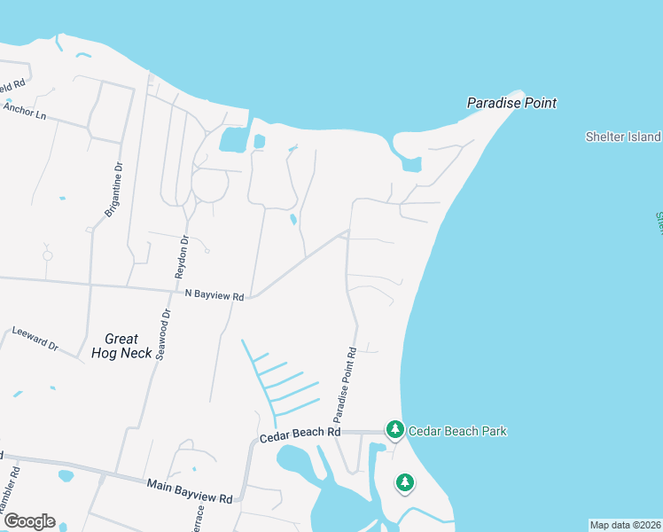 map of restaurants, bars, coffee shops, grocery stores, and more near 11200 North Bayview Road in Southold