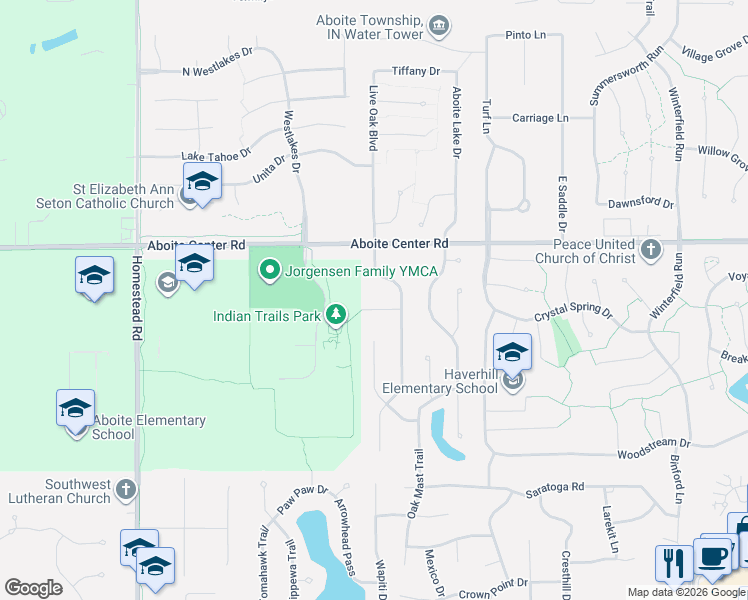 map of restaurants, bars, coffee shops, grocery stores, and more near 10009 Hibiscus Drive in Fort Wayne