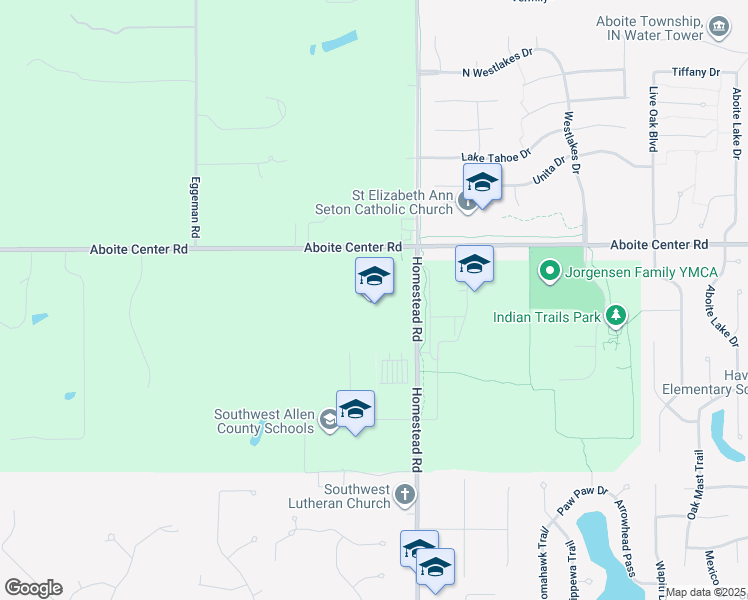 map of restaurants, bars, coffee shops, grocery stores, and more near 4310 Homestead Road in Fort Wayne