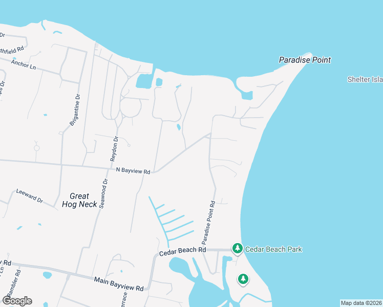 map of restaurants, bars, coffee shops, grocery stores, and more near 11200 North Bayview Road in Southold