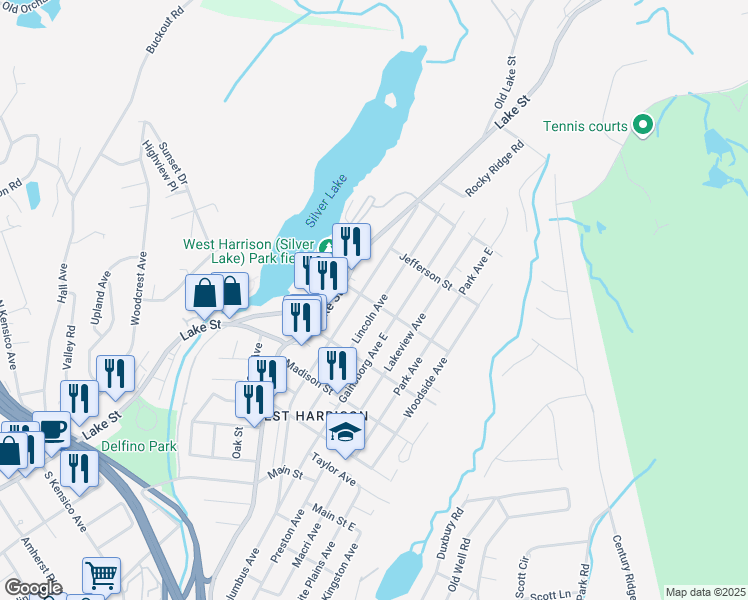 map of restaurants, bars, coffee shops, grocery stores, and more near 314 Columbus Avenue in Harrison