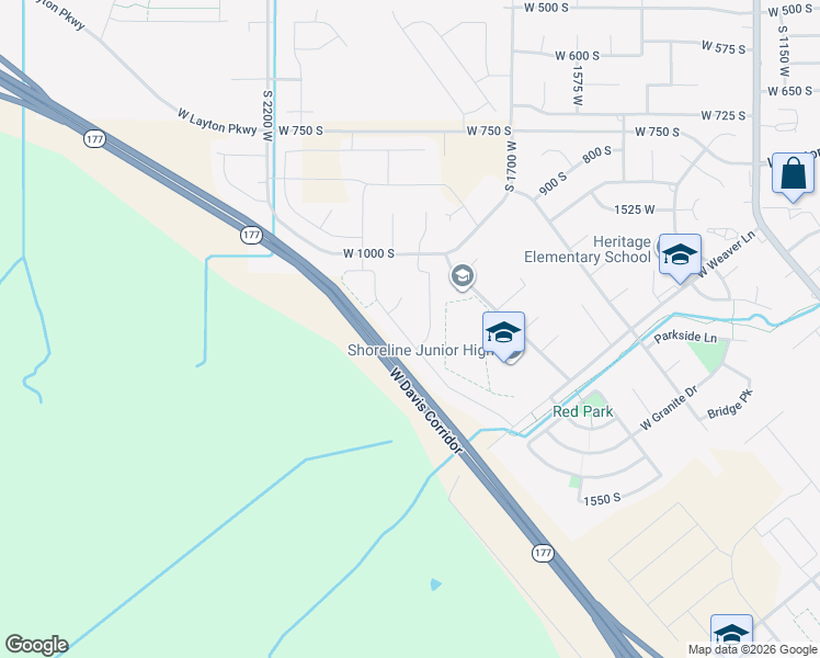 map of restaurants, bars, coffee shops, grocery stores, and more near 1155 South Grace Way in Layton