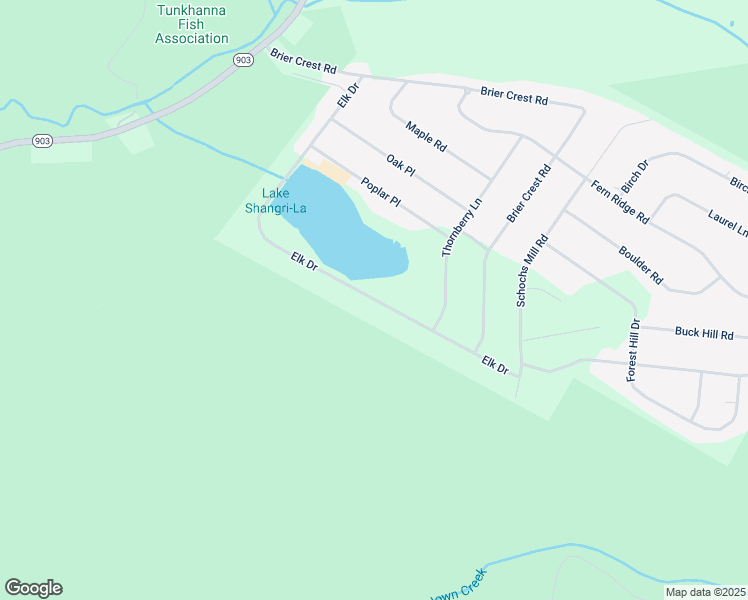 map of restaurants, bars, coffee shops, grocery stores, and more near Elk Drive in Blakeslee