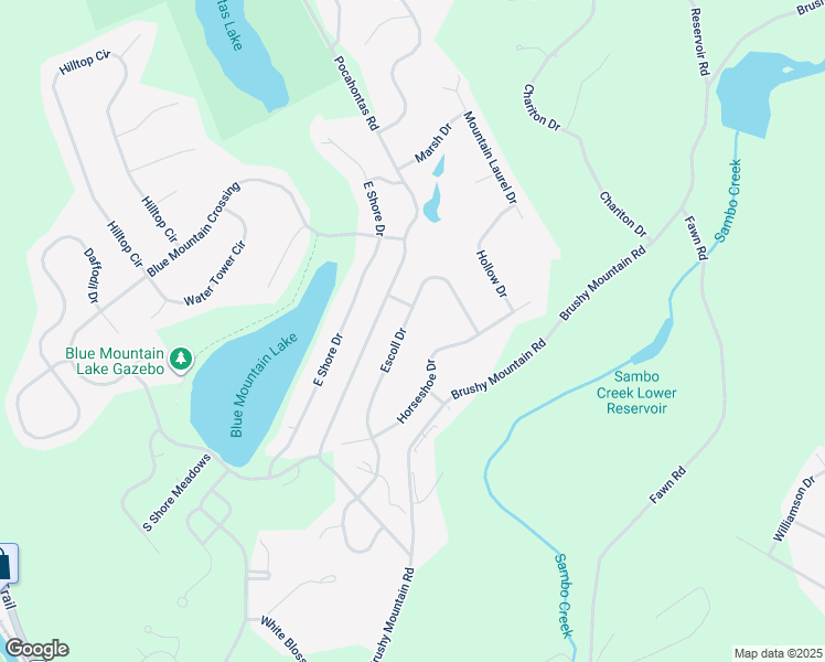 map of restaurants, bars, coffee shops, grocery stores, and more near 180 Escoll Drive in East Stroudsburg