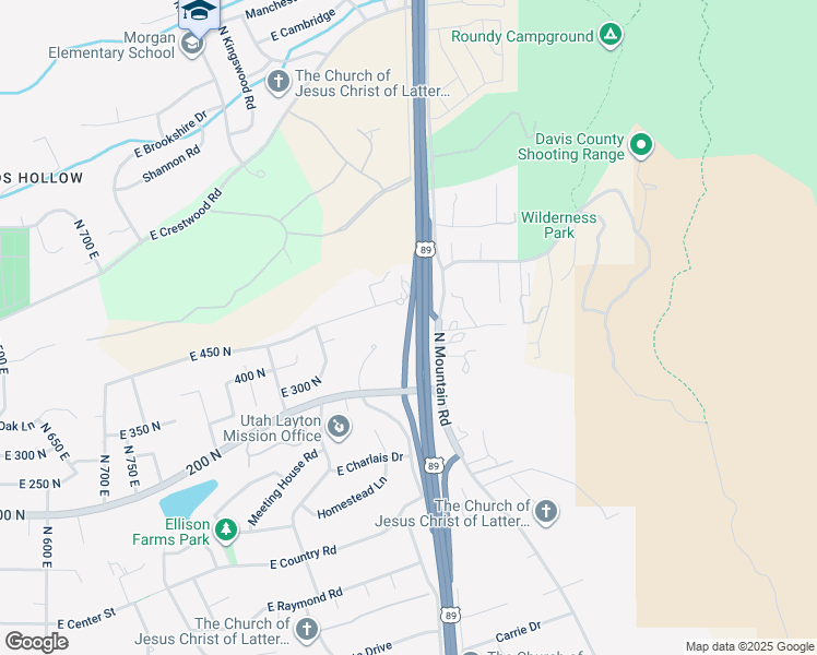 map of restaurants, bars, coffee shops, grocery stores, and more near 529 North 1300 East in Fruit Heights