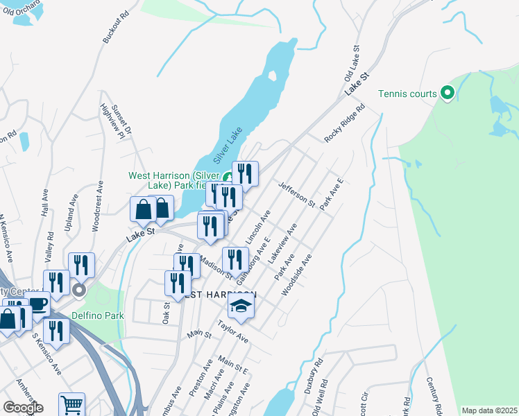 map of restaurants, bars, coffee shops, grocery stores, and more near 314 Columbus Avenue in Harrison
