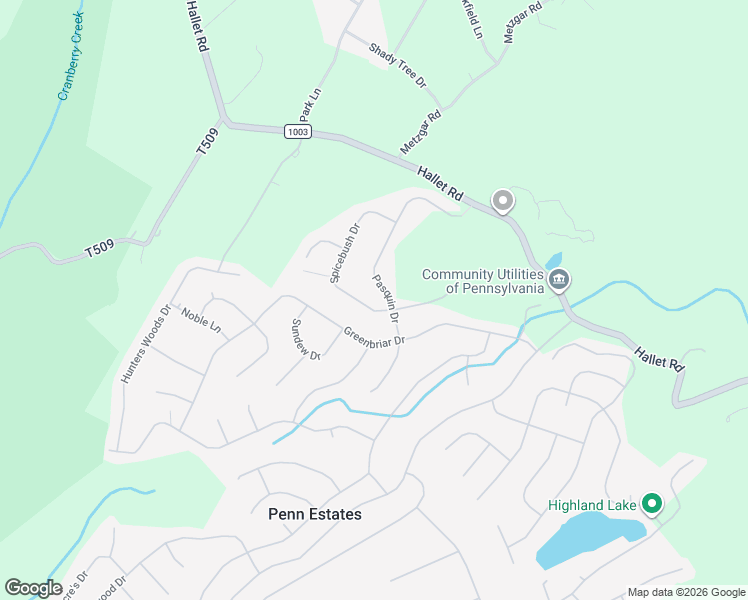 map of restaurants, bars, coffee shops, grocery stores, and more near 61-153 Greenbriar Drive in East Stroudsburg