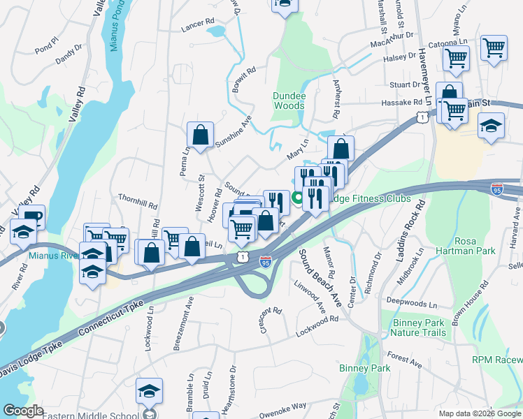 map of restaurants, bars, coffee shops, grocery stores, and more near 4 Sickle Bar Lane in Greenwich