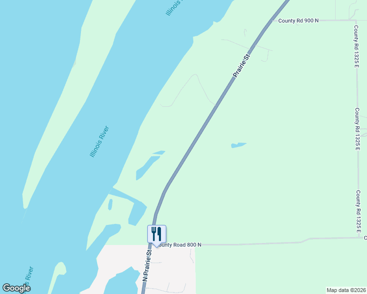 map of restaurants, bars, coffee shops, grocery stores, and more near 849 Illinois 26 in Lacon