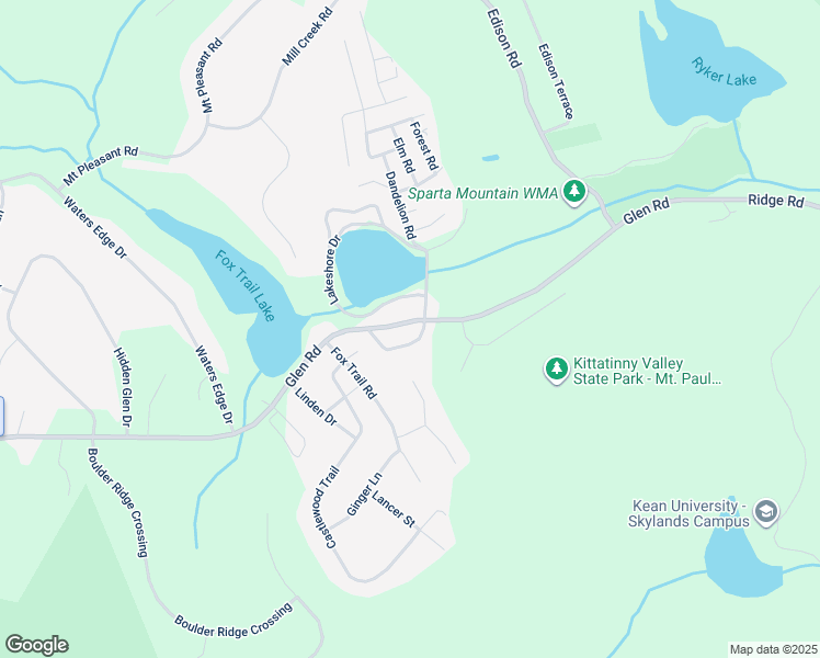 map of restaurants, bars, coffee shops, grocery stores, and more near 728 Glen Road in Sparta
