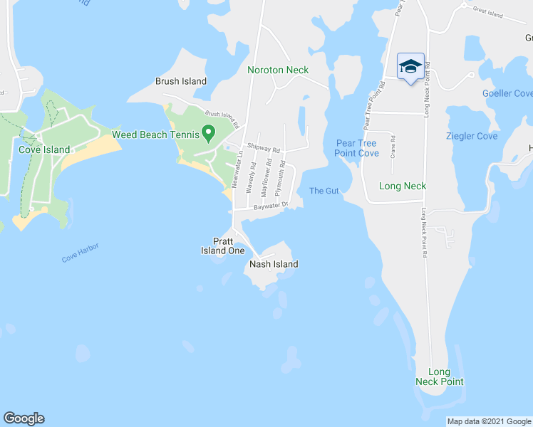 map of restaurants, bars, coffee shops, grocery stores, and more near 17 Baywater Drive in Darien