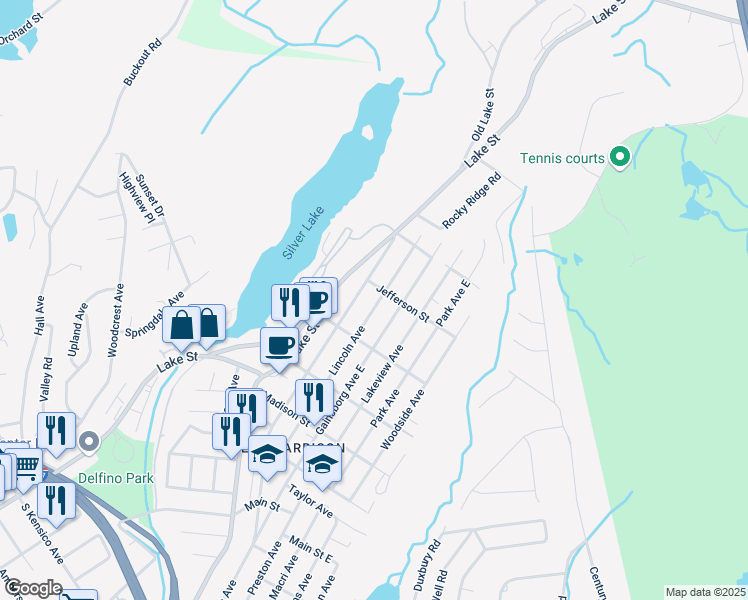 map of restaurants, bars, coffee shops, grocery stores, and more near 167 Lincoln Avenue in Harrison