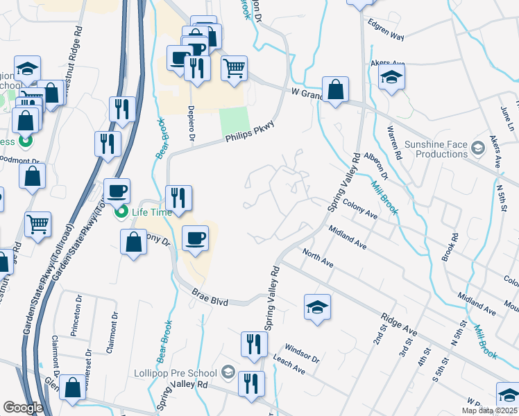 map of restaurants, bars, coffee shops, grocery stores, and more near 308 Chelsea Manor in Park Ridge