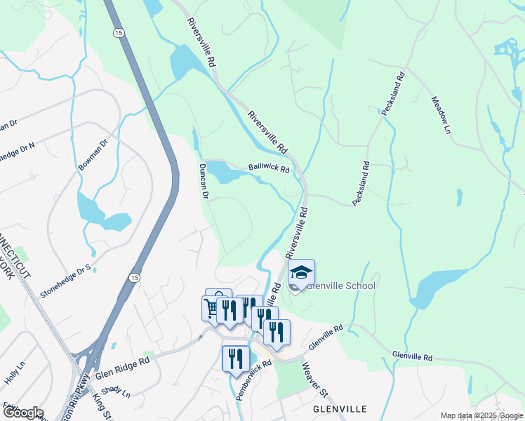 map of restaurants, bars, coffee shops, grocery stores, and more near 19 Harkim Road in Greenwich