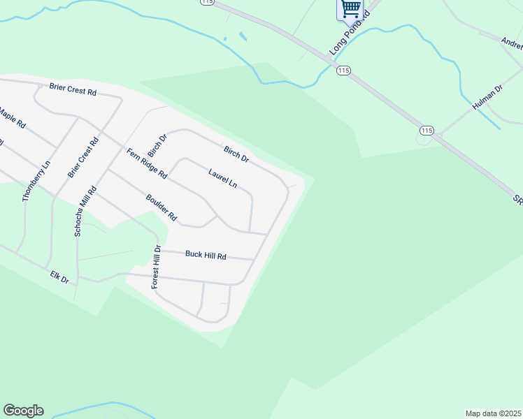 map of restaurants, bars, coffee shops, grocery stores, and more near 177 Laurel Lane in Blakeslee