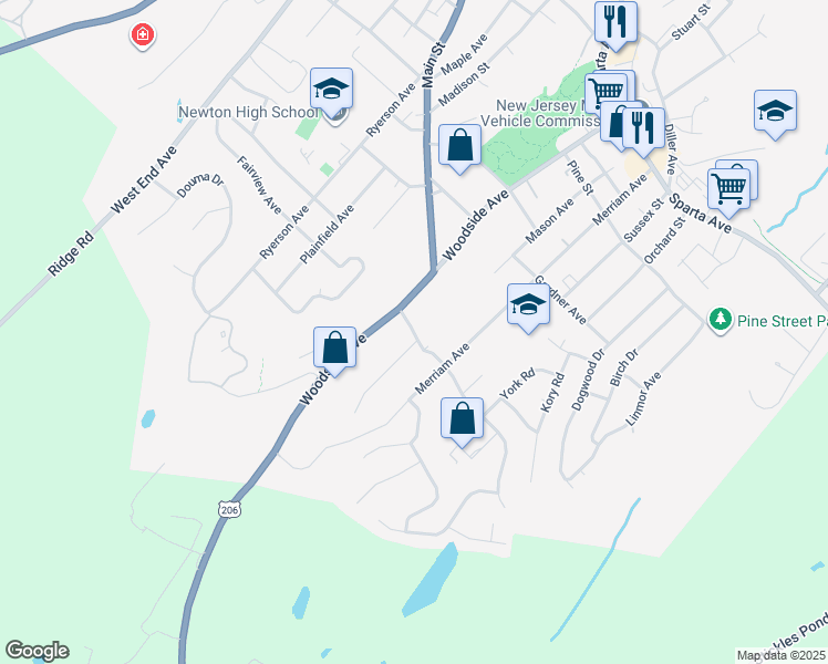 map of restaurants, bars, coffee shops, grocery stores, and more near 31 Paterson Avenue in Newton