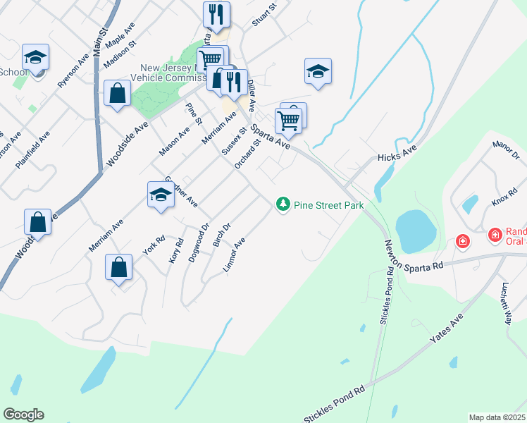map of restaurants, bars, coffee shops, grocery stores, and more near 2 Linmor Avenue in Newton