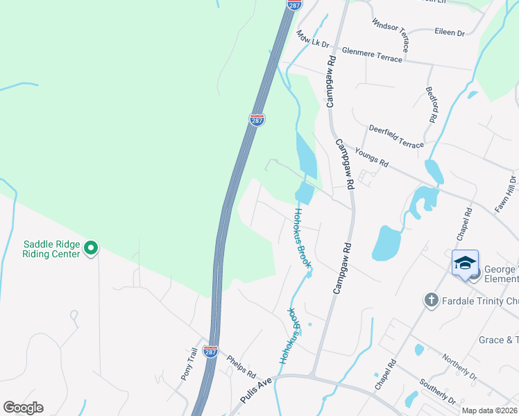 map of restaurants, bars, coffee shops, grocery stores, and more near 115 Cherokee Lane in Mahwah