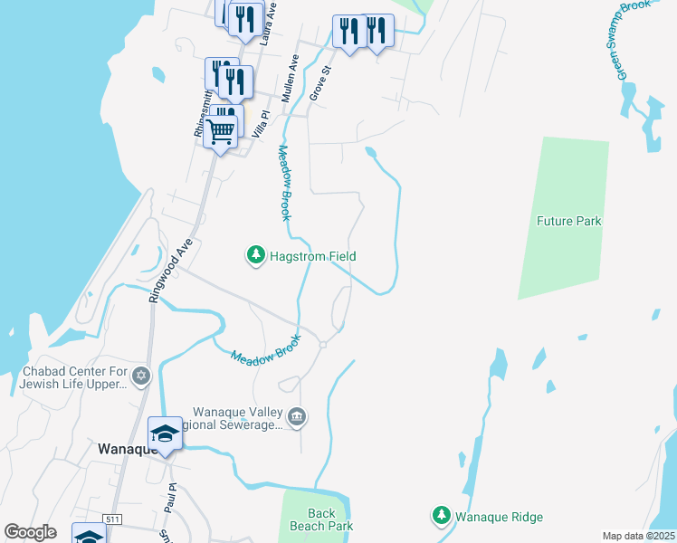 map of restaurants, bars, coffee shops, grocery stores, and more near 3100 Warren's Way in Wanaque