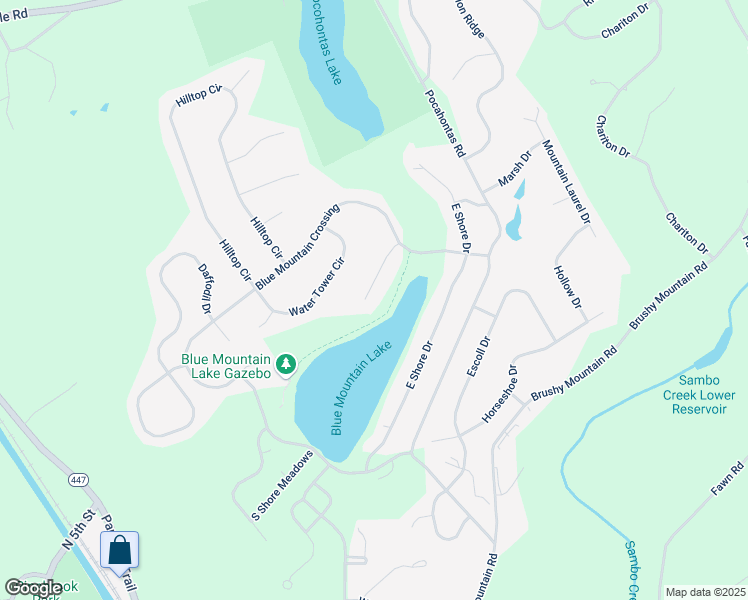 map of restaurants, bars, coffee shops, grocery stores, and more near 131 Osprey Court in East Stroudsburg