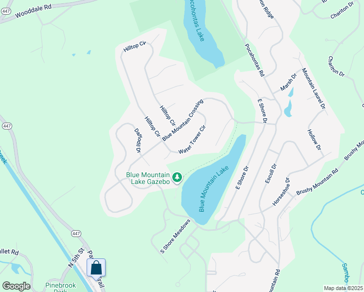 map of restaurants, bars, coffee shops, grocery stores, and more near 148 Water Tower Circle in East Stroudsburg