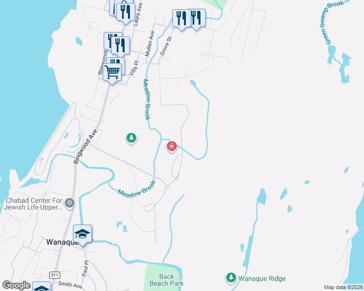 map of restaurants, bars, coffee shops, grocery stores, and more near 3100 Warren's Way in Wanaque