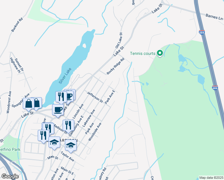 map of restaurants, bars, coffee shops, grocery stores, and more near 222 Park Avenue East in Harrison