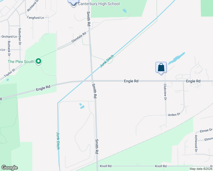 map of restaurants, bars, coffee shops, grocery stores, and more near 4253-4509 Smith Road in Fort Wayne