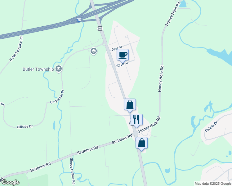 map of restaurants, bars, coffee shops, grocery stores, and more near 398 North Hunter Highway in Drums