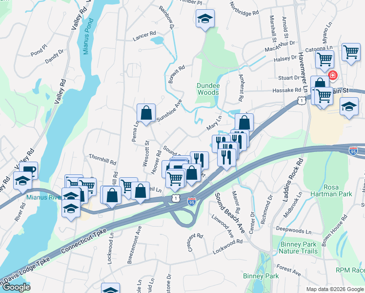 map of restaurants, bars, coffee shops, grocery stores, and more near 4 Sickle Bar Lane in Greenwich