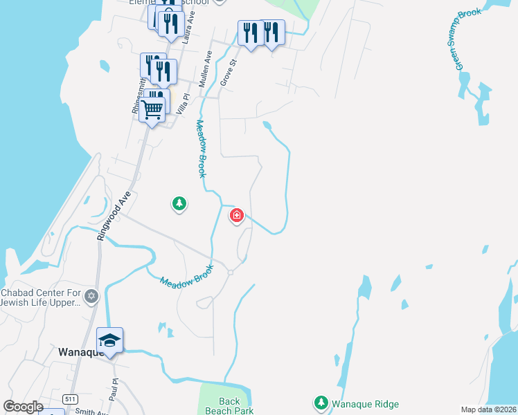 map of restaurants, bars, coffee shops, grocery stores, and more near 3100 Warren's Way in Wanaque