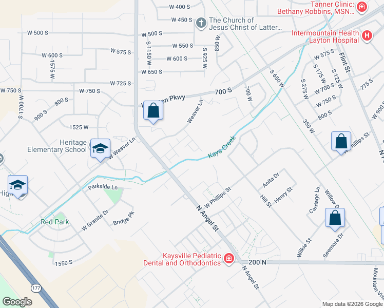 map of restaurants, bars, coffee shops, grocery stores, and more near 991 Shoreline Drive in Layton