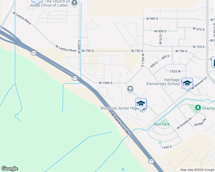 map of restaurants, bars, coffee shops, grocery stores, and more near 1278 West Grace Way in Layton