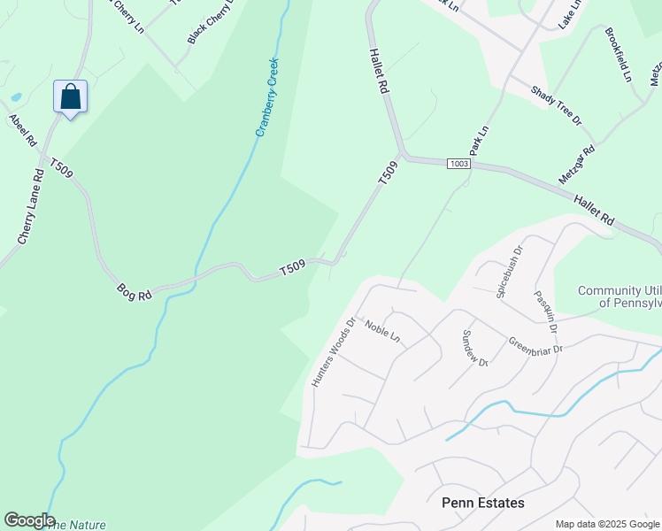 map of restaurants, bars, coffee shops, grocery stores, and more near 300 Bog Road in East Stroudsburg